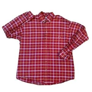 Cinch size large red plaid western cowboy work shirt